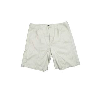 EUC NYDJ Lift X Tuck Technology Stretch Linen Blend Bermuda Shorts White Size 8